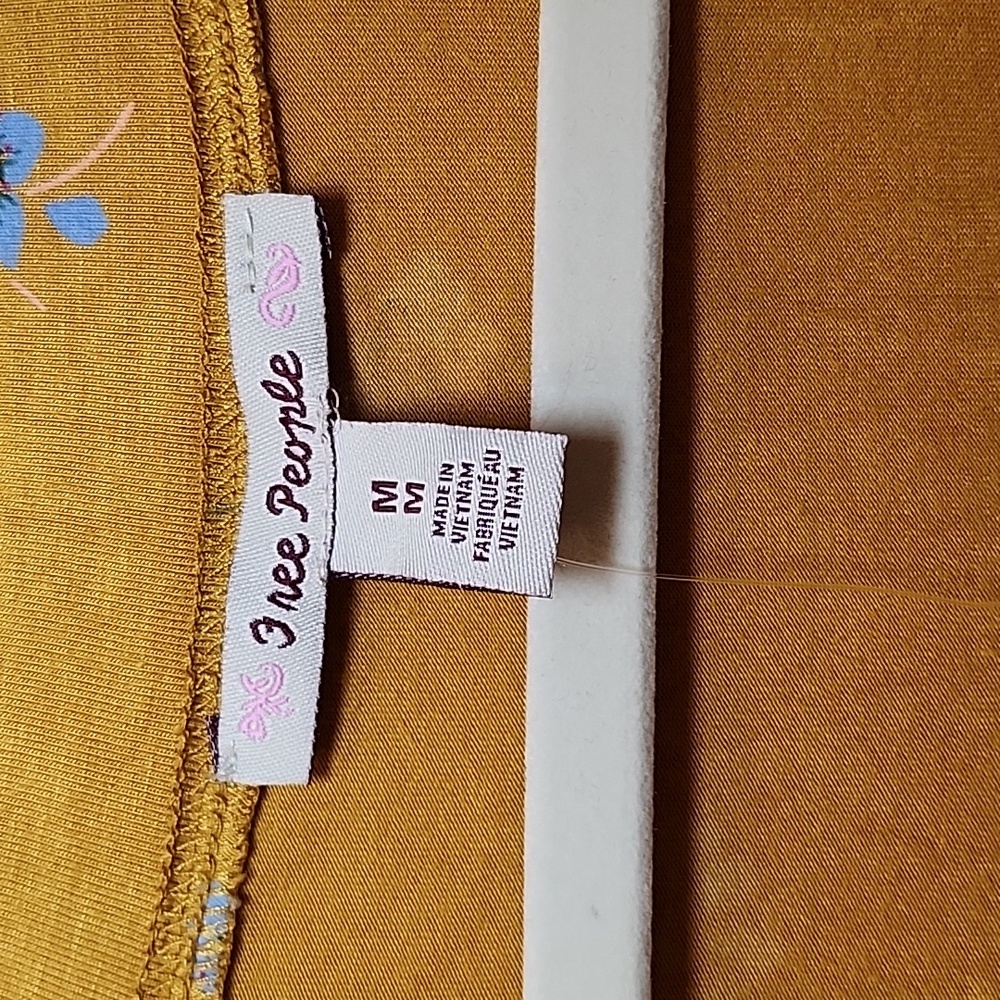 NWOT Free People Olivia Printed Tunic Yellow Buttery-Soft Size Meduim - Picture 8 of 16